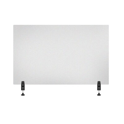 Luxor Reclaim® Clamp-On Sneeze Guard Desk Divider, 30H x 48L, Frosted, Acrylic (DIVCL-4830F)