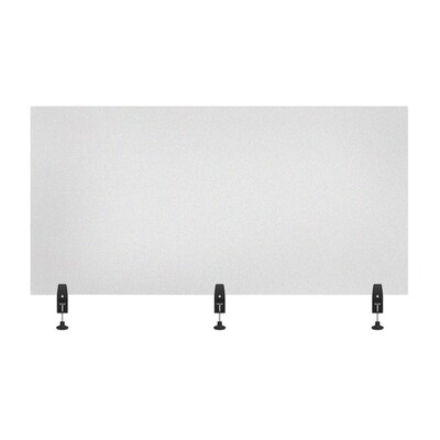 Luxor Reclaim® Clamp-On Sneeze Guard Desk Divider, 30H x 60L, Frosted, Acrylic (DIVCL-6030F)