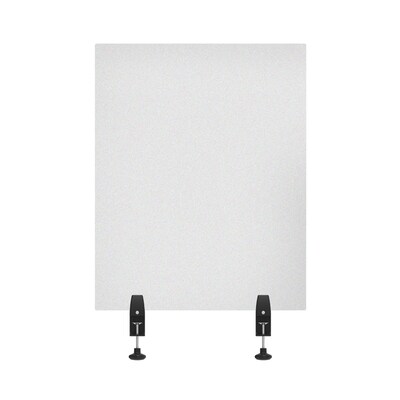 Luxor Reclaim® Clamp-On Sneeze Guard Desk Divider, 30H x 24L, Frosted, Acrylic (DIVCL-2430F)