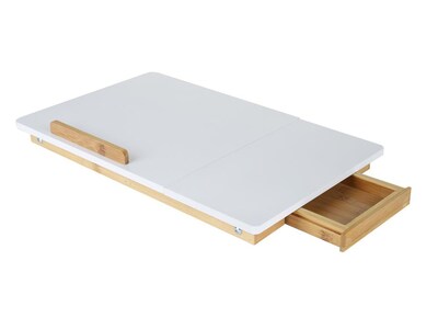 Mind Reader Bali Collection 21.25 x 13.19 Bamboo Lap Desk, White (BEDTRAYBM-WHT)