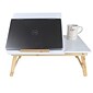 Mind Reader 21.25" x 13.19" Bamboo Lap Desk, White (BEDTRAYBM-WHT)