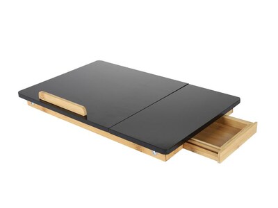 Mind Reader Bali Collection 21.25" x 13.19" Bamboo Lap Desk, Black (BEDTRAYBM-BLK)