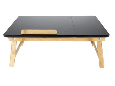 Mind Reader Bali Collection 21.25" x 13.19" Bamboo Lap Desk, Black (BEDTRAYBM-BLK)