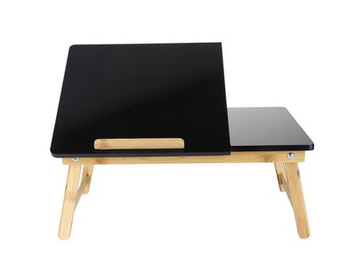 Mind Reader Bali Collection 21.25" x 13.19" Bamboo Lap Desk, Black (BEDTRAYBM-BLK)