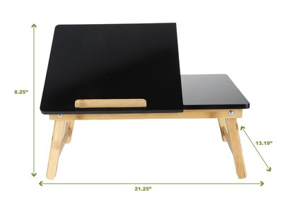 Mind Reader Bali Collection 21.25" x 13.19" Bamboo Lap Desk, Black (BEDTRAYBM-BLK)