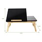 Mind Reader 21.25" x 13.19" Bamboo Lap Desk, Black (BEDTRAYBM-BLK)