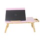 Mind Reader 21.25" x 13.19" Bamboo Lap Desk, Pink (BEDTRAYBM-PNK)