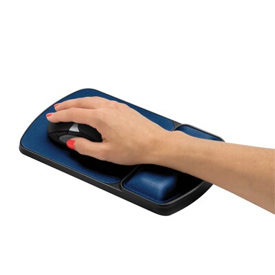 Fellowes Gel Mouse Pad/Wrist Rest Combo, Non-Skid Base, Sapphire/Black (98741)