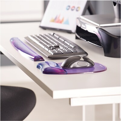 Fellowes Crystals Gel Wrist Rest, Non-Skid Base, Purple (91437)