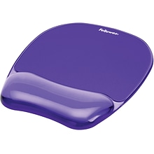 Fellowes Crystals Gel Mouse Pad/Wrist Rest Combo, Non-Skid Base, Purple (91441)
