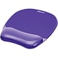 Fellowes Crystals Gel Mouse Pad/Wrist Rest Combo, Non-Skid Base, Purple (91441)