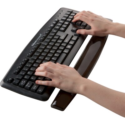 Fellowes Crystal Gel Wrist Rest, Non-Skid Backing, Black (9112201)