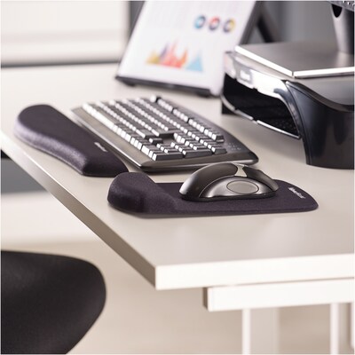 Fellowes PlushTouch Wrist Rest with Microban, Black (9252101)