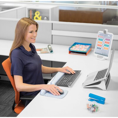 Fellowes PlushTouch Foam Keyboard Wrist Rest with MICROBAN, Gray Lattice (9549801)