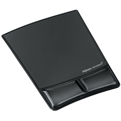 Fellowes Wrist Support Gel Mouse Pad/Wrist Rest Combo, Black (9182301)