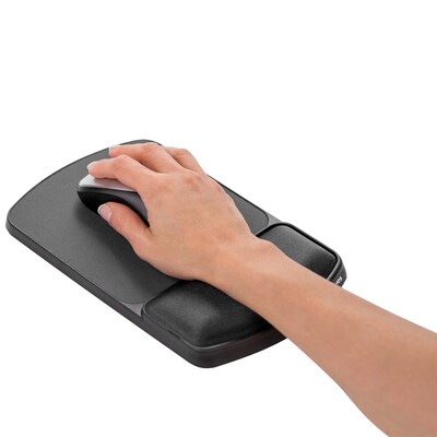 Fellowes Gel Mouse Pad/Wrist Rest Combo, Non-Skid Base, Graphite/Platinum (91741)