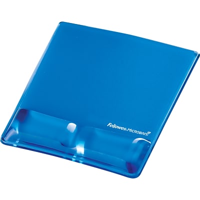 Fellowes Wrist Support Gel Mouse Pad/Wrist Rest Combo, Blue (9182201)