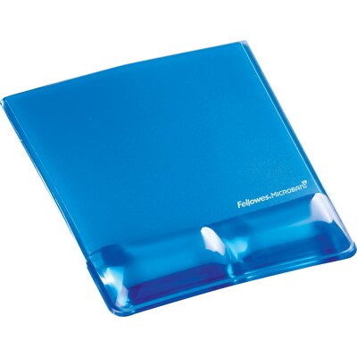 Fellowes Wrist Support Gel Mouse Pad/Wrist Rest Combo, Blue (9182201)
