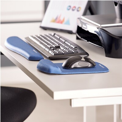 Fellowes PlushTouch Foam Wrist Rest, Blue (9287401)