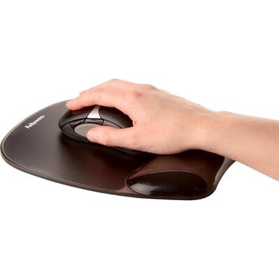 Fellowes Crystal Gel Mouse Pad/Wrist Rest Combo, Non-Skid Base, Black (9112101)