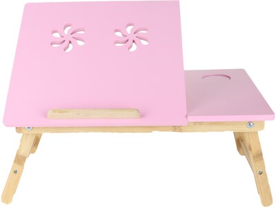 Mind Reader 21.5 x 13.5 Bamboo Lap Desk, Pink (COOLTRAYBM-PNK)
