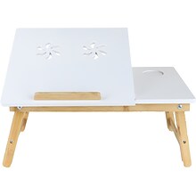Mind Reader 21.5 x 13.5 Bamboo Lap Desk, White (COOLTRAYBM-WHT)