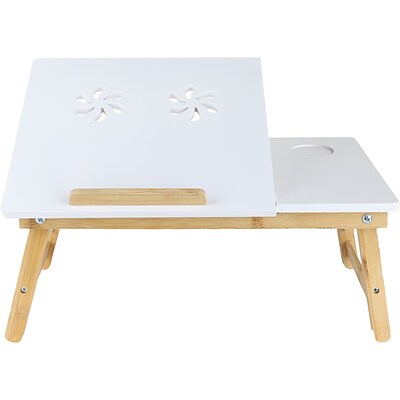 Mind Reader 21.5 x 13.5 Bamboo Lap Desk, White (COOLTRAYBM-WHT)