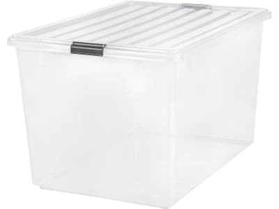 Iris 132 Qt. Latch Lid Storage Box, Clear (100251)