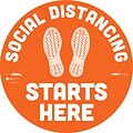 BeSafe Messaging Social Distancing Floor Decal 12x12 Social Distancing Starts Here Footprints (290