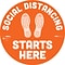 BeSafe Messaging Social Distancing Floor Decal 12x12 Social Distancing Starts Here Footprints (290