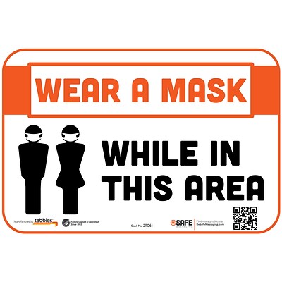 BeSafe Messaging Social Distancing Repositionable Wall Decal 6x9 Please Wear a Mask While In This, 3/Pack