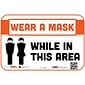 BeSafe Messaging Social Distancing Repositionable Wall Decal 6"x9" Please Wear a Mask While In This, 3/Pack