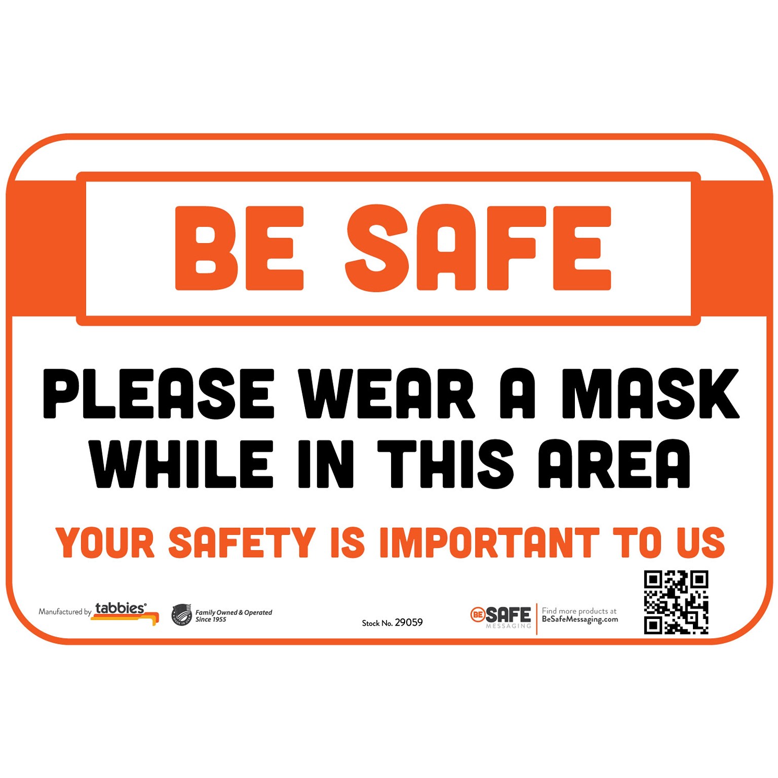 BeSafe Messaging Social Distancing Repositionable Wall Decal 6x9 Please Wear a Mask While In This