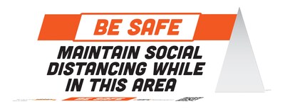 BeSafe Messaging Social Distancing  Table Tents 8x3.875 Please Disinfect Your Work Area Before Leaving 10/Pack (29032)