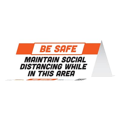 BeSafe Messaging Social Distancing  Table Tents 8x3.875 Please Disinfect Your Work Area Before Leaving 10/Pack (29032)