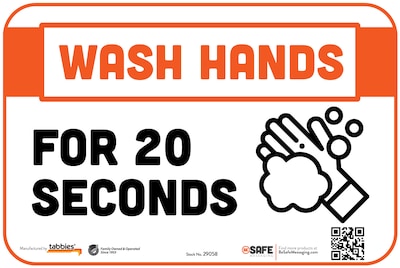 BeSafe Messaging Social Distancing Repositionable Wall Decal 6x9 Wash Hands for 20 Seconds 3/Pack (29058)