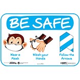 BeSafe Messaging Social Distancing Repositionable  Wall Decal 6x9 Wear a Mask, Wash Your Hands, Fo