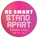 BeSafe Messaging Social Distancing Floor Decal 12x12 Be Smart Stay Apart (79023)