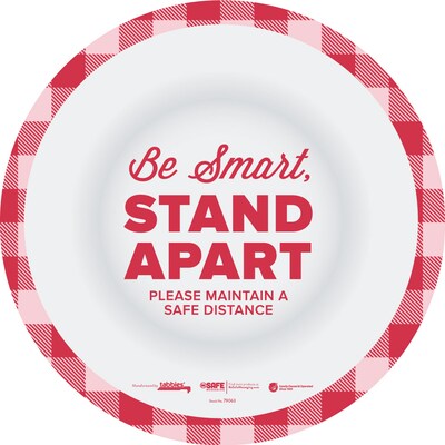 BeSafe Messaging Social Distancing Floor Decals 12x12 Be Smart Stay Apart 6/Pack (79063)