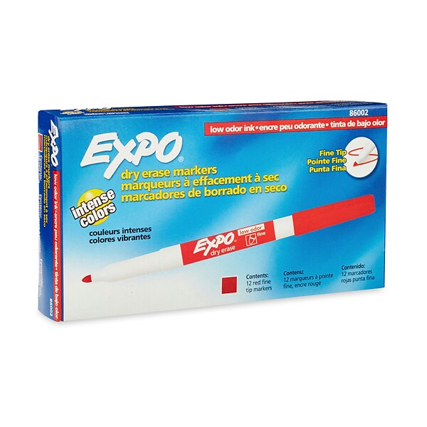 EXPO Low Odor Dry Erase Marker Fine Point Black 36/Box 1921062 