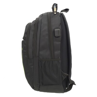 Club Rochelier Backpack with USB port and Charger, Solid, Black (CRBP125-17-DNU)