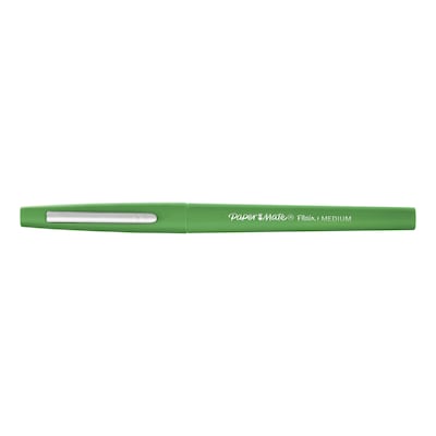 Paper Mate Flair Felt Pen, Medium Point, Green Ink, Dozen (8440152)
