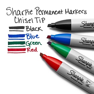 Sharpie Permanent Marker, Chisel Tip, Blue, Dozen (38203)