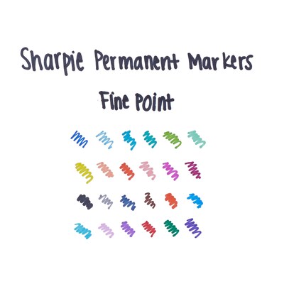 Sharpie Permanent Markers, Fine Tip, Purple, 12/Pack (30008)