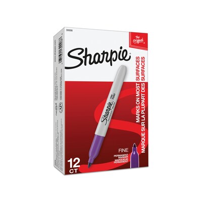 Sharpie Permanent Markers, Fine Tip, Gold Metallic, 12/Pack (1823887)