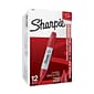 Sharpie Permanent Markers, Chisel Tip, Red, 12/Pack (38202)