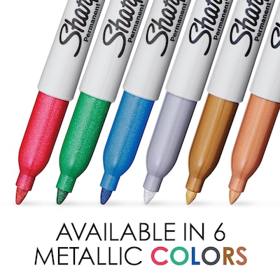 Metallic Permanent Markers, Fine Point, Silver 39100 