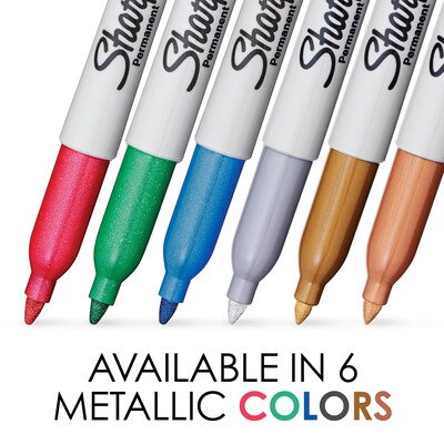 Sharpie Permanent Marker, Fine Tip, Silver Metallic, Dozen (39100)