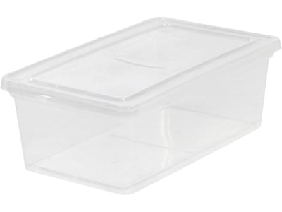 Iris Stackable Clear Storage Boxes 22 x 16 12 x 13 Clear Black