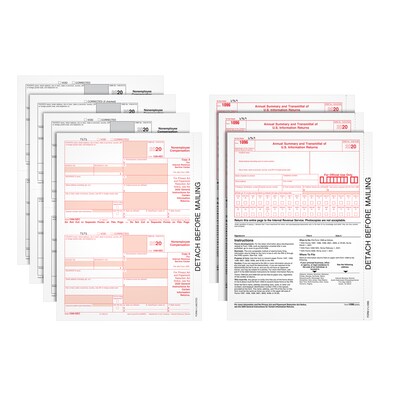 TOPS 2020 1099-NEC 4-Part Laser/Inkjet Tax Form Kit, 50/Pack (6103NECQ)